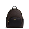 COACH Batoh Court Backpack In Signature Canvas Gold Walnut Black11