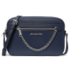 Michael Kors Jet Set Large Saffiano Leather Crossbody Bag Navy Silver223