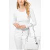 Michael Kors Charlotte Large Saffiano Leather Top Zip Tote Bag Optic Whiteperson
