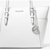 Michael Kors Charlotte Large Saffiano Leather Top Zip Tote Bag Optic Whitecrop