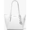 Michael Kors Charlotte Large Saffiano Leather Top Zip Tote Bag Optic White