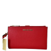Michael Kors Jet Set Double Zip Phone Wallet Wristlet Sangria Red3