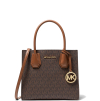 Michael Kors Mercer Medium Logo and Leather Accordion Crossbody Bag Brownaa