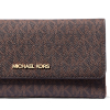 Michael Kors Jet Set Large Signature Logo Tri Fold Wallet Brown22