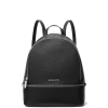 Michael Kors Batoh Rhea Medium Pebbled Leather Backpack Black Silver2