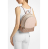 Michael Kors Batoh Rhea Medium Metallic Signature Logo Backpack Powder Blushc