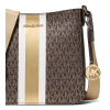Michael Kors Kabelka Jet Set Small Signature Logo Stripe Crossbody Bag Brownad