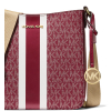 Michael Kors Kabelka Jet Set Small Signature Logo Stripe Crossbody Bag Powder Cherryd