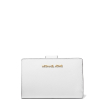 Michael Kors Peněženka Medium Crossgrain Leather Optic White