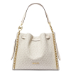Michael Kors Mina Large Signature Logo Chain Shoulder Bag Light Cream Multiv