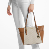 Michael Kors Charlotte Large Logo and Leather Top Zip Tote Bag Vanillau
