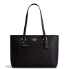 Coach Station Tote Bag Crossgrain Letaher Black Gold