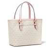 Michael Kors Jet Set Travel Extra Small Logo Top Zip Tote Bag Powder Blush MLTback