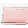 Michael Kors Jet Set Travel Large Pebbled Leather Wristlet powder blushz