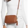 Michael Kors Jet Set Medium Pebbled Leather Crossbody Bag Luggageci