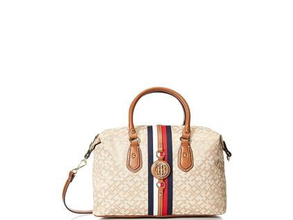 Tommy Hilfiger Handbag Jaden Satchel Khaki Tonal Cognaccognac