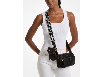 Michael Kors Kabelka Jet Set Medium Leather Crossbody Bag with Case for Apple Airpods Proa22