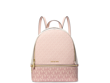 Michael Kors Rhea Medium Signature Logo Backpack Powder Blush Multi22