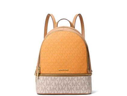 Michael Kors Batoh Rhea Medium Signature Logo Backpack Pop Orange Multi22