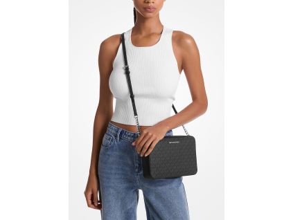 Michael Kors Jet Set Large Logo Crossbody Bag Black6