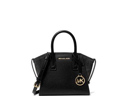 Michael Kors Avril Extra Small Leather and Suede Satchel Blacka2