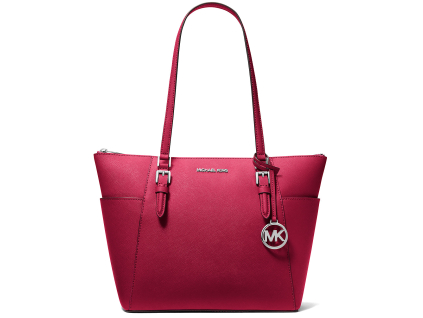 Michael Kors Kabelka Charlotte Large Saffiano Leather Top Zip Tote Bag Raspberry2