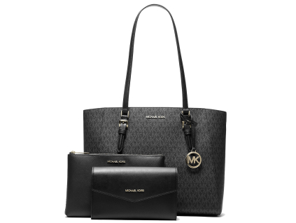 Michael Kors Kabelka Charlotte Large 3 in 1 Signature Logo Tote Bag Blackd