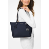 Michael Kors Kabelka Charlotte Large Saffiano Leather Top Zip Tote Bag Blackc