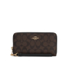 Coach Peněženka Zip Around Signature Canvas Brown Blacka