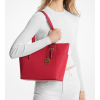 Michael Kors Charlotte Large Saffiano Leather Top Zip Tote Bag Bright Redd3
