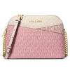 Michael Kors Jet Set Travel Medium Color Block Signature Logo Crossbody Bag Powder Blush Multi234