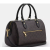 Coach Rowan Satchel Bag In Signature Canvas Gold Walnut Blackl