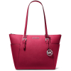 Michael Kors Kabelka Charlotte Large Saffiano Leather Top Zip Tote Bag Raspberry2