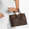 Michael Kors Carson Medium Signature Logo Satchel Browncg