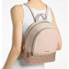 Michael Kors Batoh Rhea Medium Metallic Signature Logo Backpack Powder Blushcd