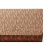 Michael Kors Jet Set Large Signature Logo Tri Fold Wallet Camel Multih