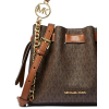 Michael Kors Mina Small Signature Logo Chain Crossbody Bag Brownsj