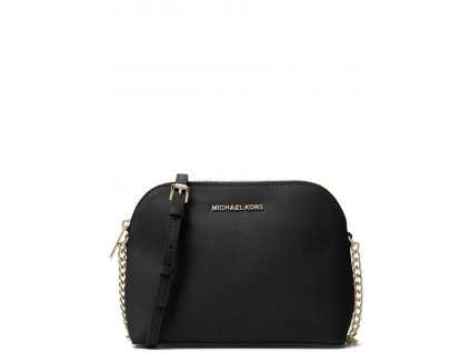 Cindy Large Saffiano Leather CrossbodyBlack