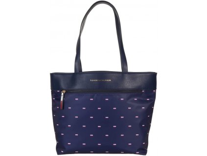 Tommy Hilfiger Gwen II Tote with Pouch Corporate Stripe Critter Nylon Tommy Navyaa