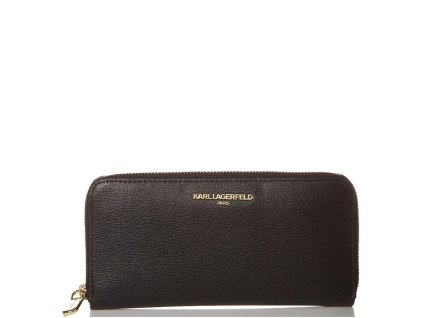 Karl Lagerfeld Paris Zip Around Wallet Black Goldaa