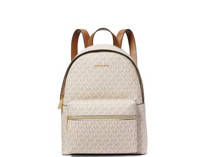 Michael Kors Batoh Sally Medium 2 In 1 Logo and Faux Leather Backpack Vanilla Acorna2