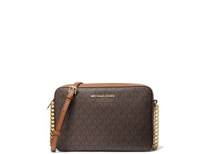 Michael Kors Jet Set Large Printed Logo Crossbody Bag Brown22