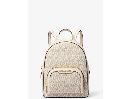 Michael Kors Jaycee Extra Small Signature Logo Backpack Light Cream Multiaa