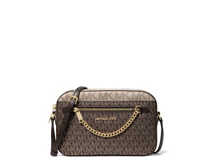 Michael Kors Jet Set Large Metallic Signature Logo Crossbody Bagjz