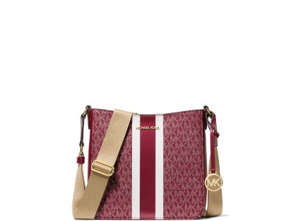 Michael Kors Kabelka Jet Set Small Signature Logo Stripe Crossbody Bag Powder Cherryaa