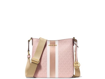 Michael Kors Kabelka Jet Set Small Signature Logo Stripe Crossbody Bag Powder Blushaaa