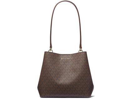 Michael Kors Pratt Medium Signature Logo Shoulder Bag Brown
