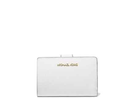 Michael Kors Peněženka Medium Crossgrain Leather Optic White