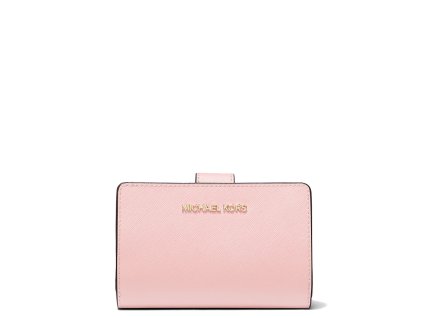 Michael Kors Peněženka Medium Crossgrain Leather Wallet Powder Blushj