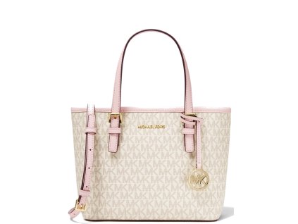 Michael Kors Jet Set Travel Extra Small Logo Top Zip Tote Bag Powder Blush MLT